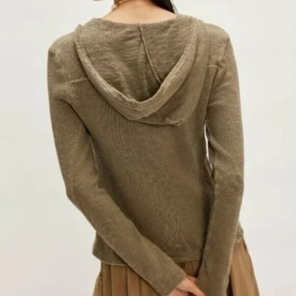NWT Free People We the Free Speed Drive Hooded Long Sleeve in Caiman Olive - XS - Picture 4 of 9